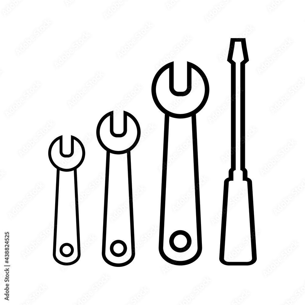 Service tool icon. Isolated flat gear symbol on white background Service tool icon. Isolated flat gear symbol on white background