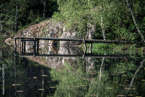 Photography wooden bridge in the forest, nacka,sweden,sverige, stockholm