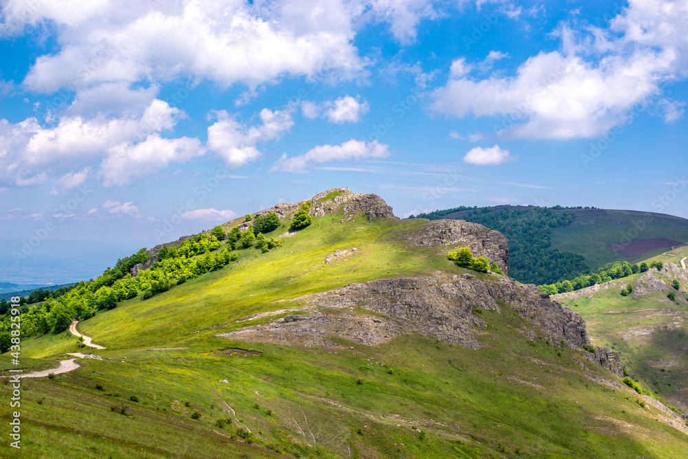 Beautiful green hill top in North Macedonia on Skopska Crna Gora mountain. 