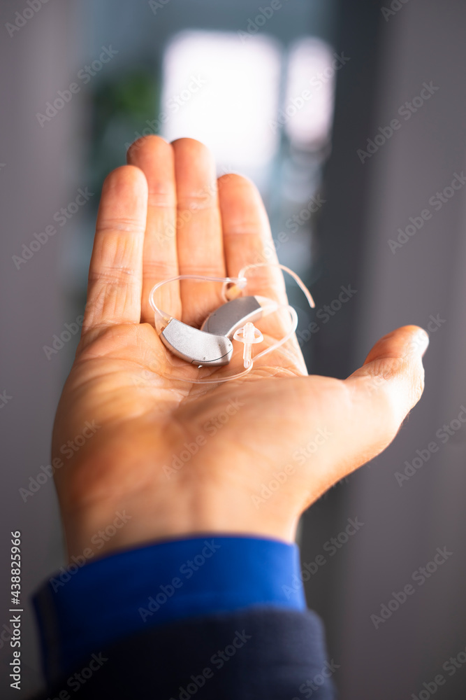 Fototapeta premium Hearing aid ear of man