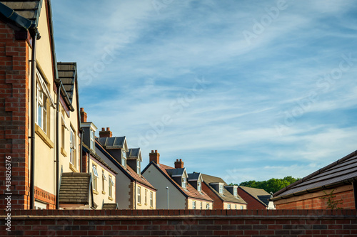 Row of new built houses in england uk