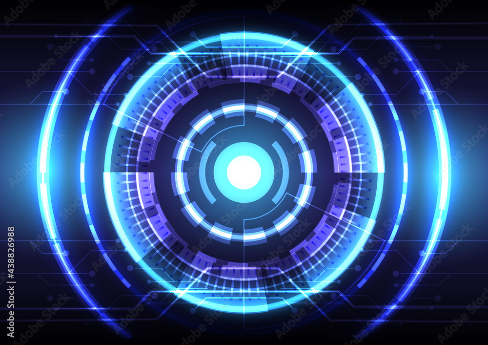 Blue light effect. Abstract hi-tech background. Futuristic interface. Virtual reality technology screen Blue light effect. Abstract hi-tech background. Futuristic interface. Virtual reality technology screen