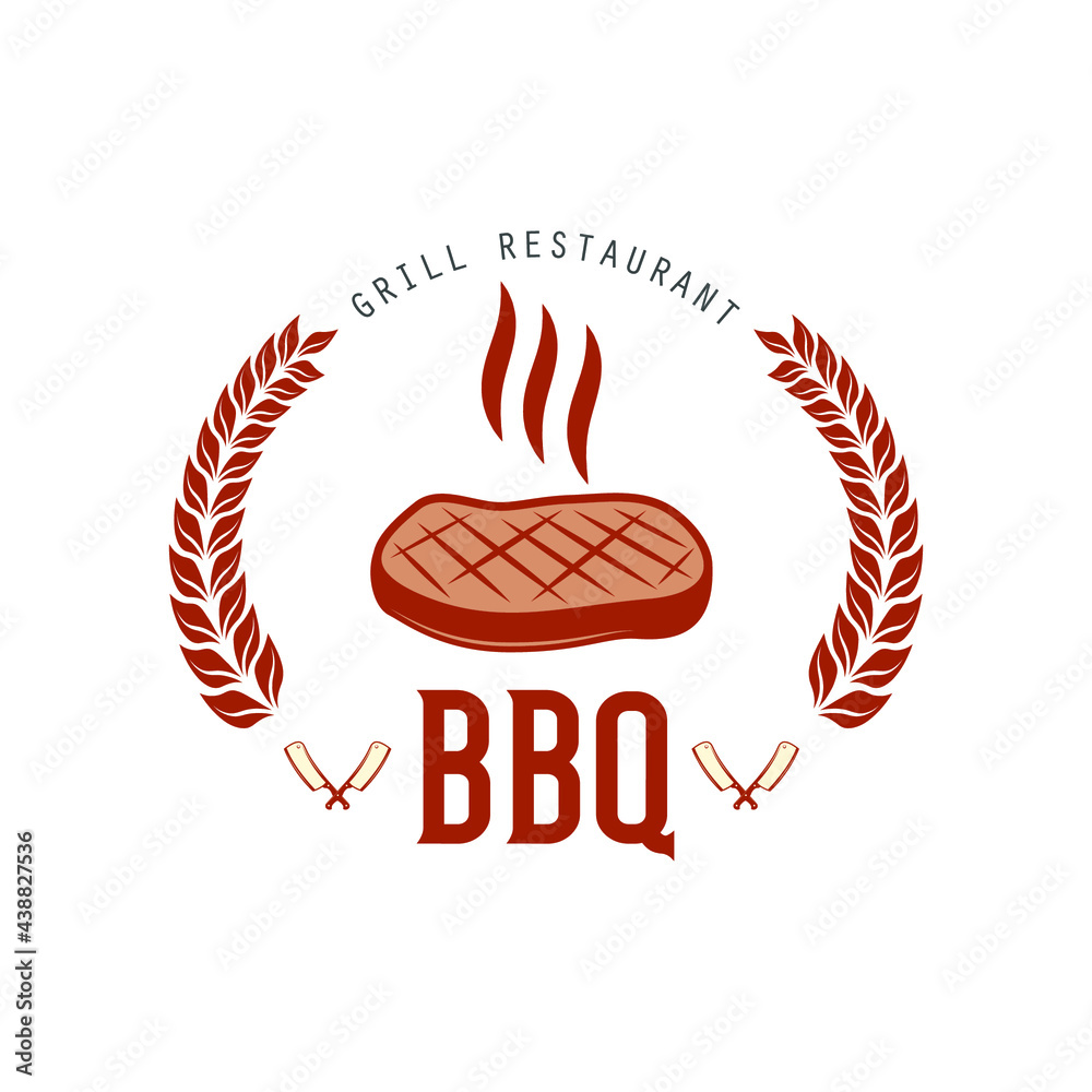 Fototapeta premium Bbq retro style Vector Logo