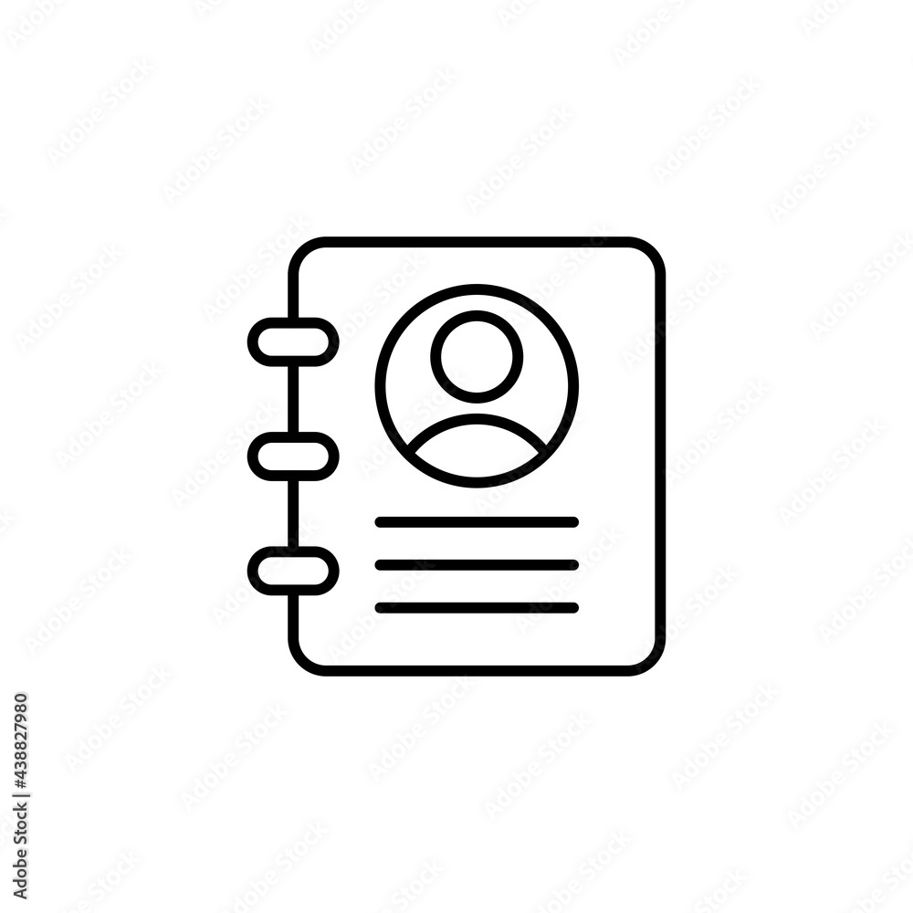 Phone book line icon, Contact us and website button, vector graphics, a linear pattern on a white background, eps 10. Phone book line icon, Contact us and website button, vector graphics, a linear pattern on a white background, eps 10.