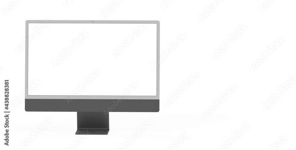 Computer display mock up with blank white screen. Stylish desktop computer mockup. Computer display mock up with blank white screen. Stylish desktop computer mockup.