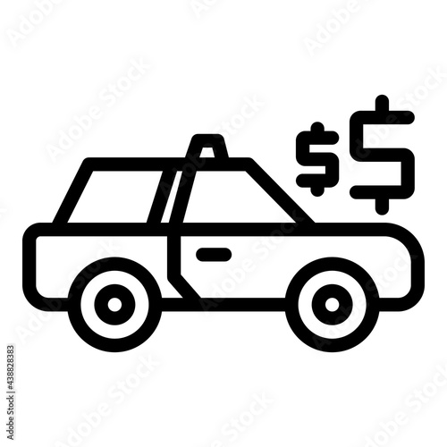 Taximeter city car icon. Outline Taximeter city car vector icon for web design isolated on white background