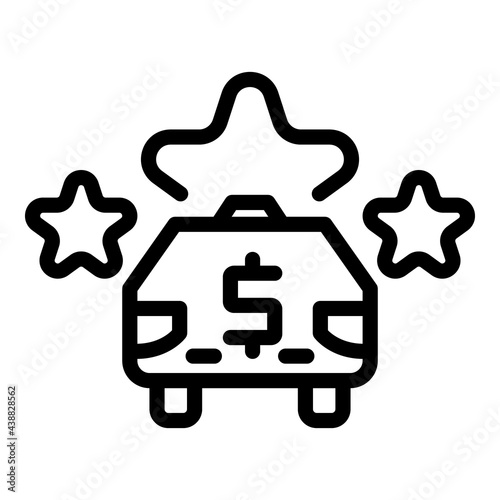 Taximeter rating icon. Outline Taximeter rating vector icon for web design isolated on white background