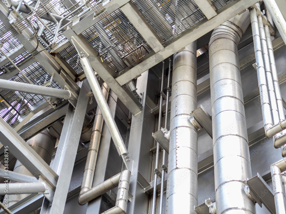 Piping and insulation of steam in boiler systems for industrial zone in Combined-Cycle Co-Generation Power Plant with closed up high Piping and insulation of steam in boiler systems for industrial zone in Combined-Cycle Co-Generation Power Plant with closed up high