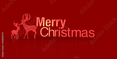 merry christmas card modern 3d minimal deer