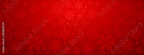 Vászonkép Christmas illustration with various small snowflakes on gradient background in r