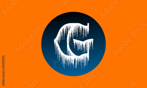 G melted letter logo. typography vector art