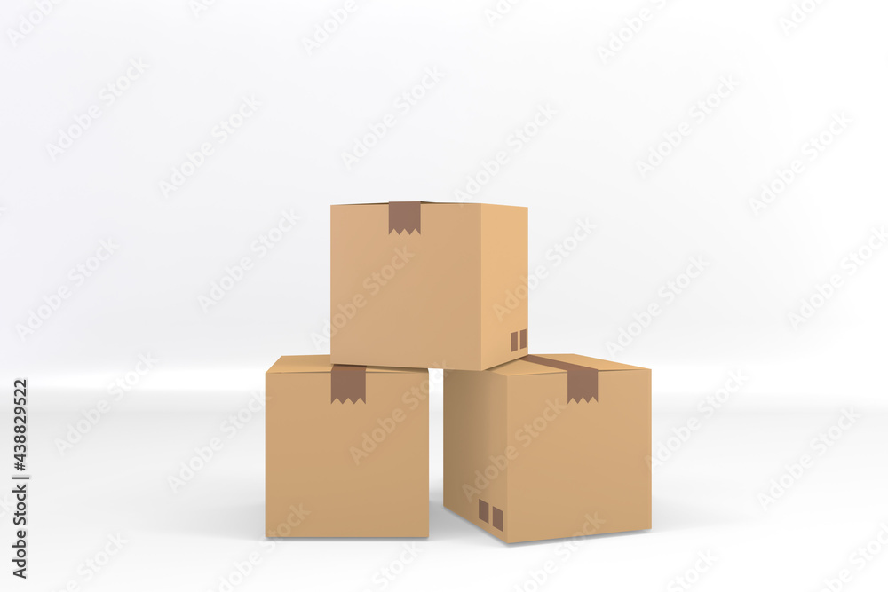 box export carton .3D rendering