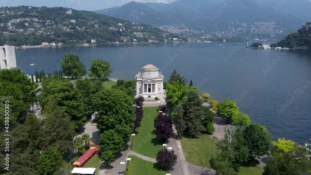 lake como, building, como, european, museum, lombardy, lake, city, europe, italy, architecture, italian, outdoor, culture, neoclassical, temple, travel, green park, volta temple, voltiano, alessandro,