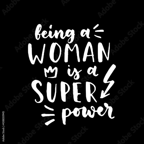 Women's rights quote, phrase. Vector lettering about feminism, woman rights, motivational slogan. Women support and empower, care of yourself, self-care poster.
