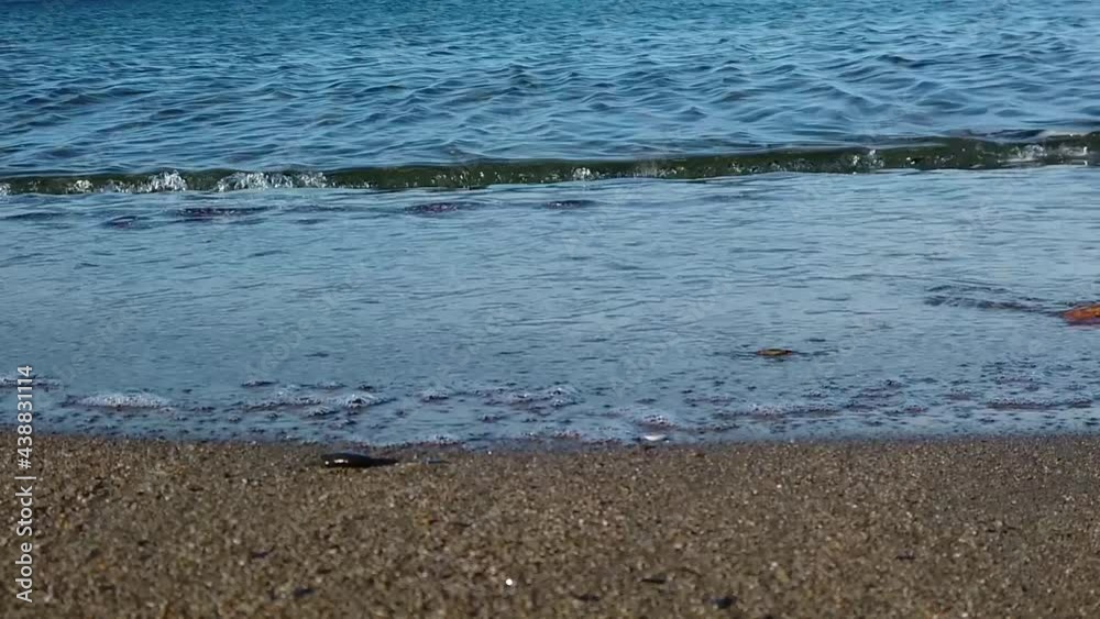 Blue sea waves with white foam, Slow motion waves
Blue sea waves with white foam, Slow motion waves