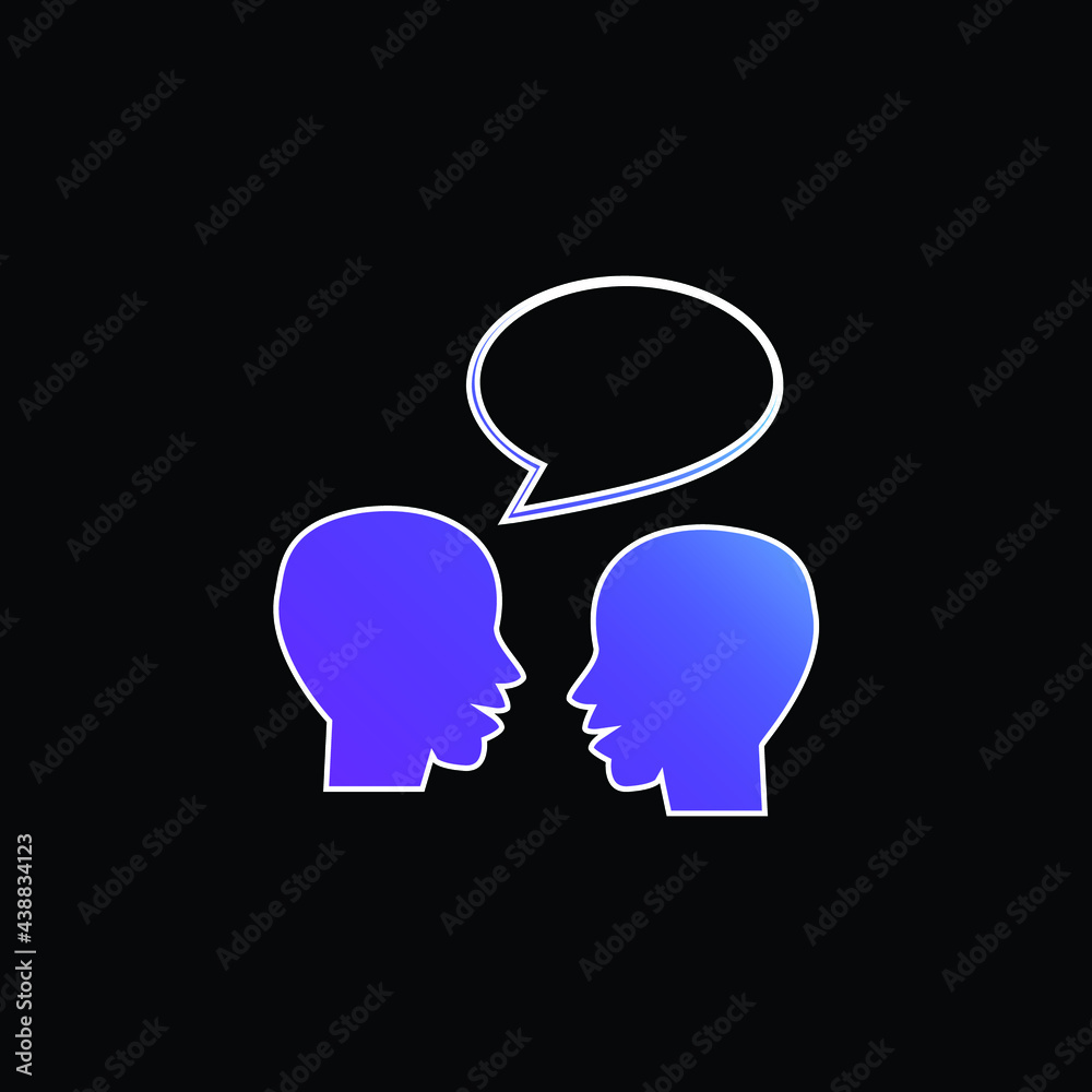 Bald Professors Talking blue gradient vector icon Bald Professors Talking blue gradient vector icon