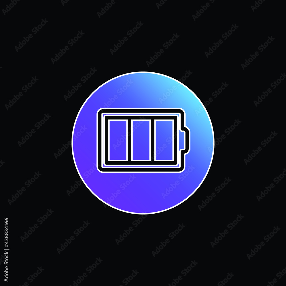 Battery Outline In A Circle blue gradient vector icon Battery Outline In A Circle blue gradient vector icon