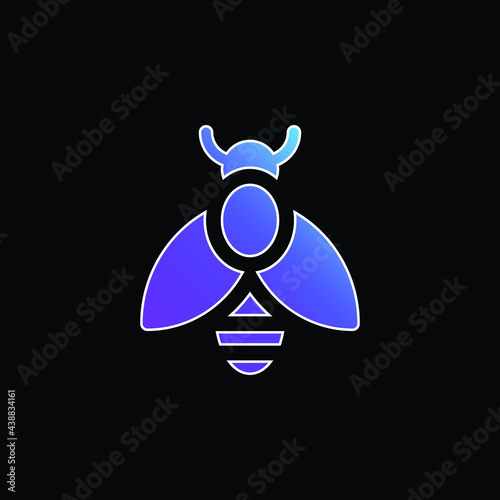 Bee blue gradient vector icon