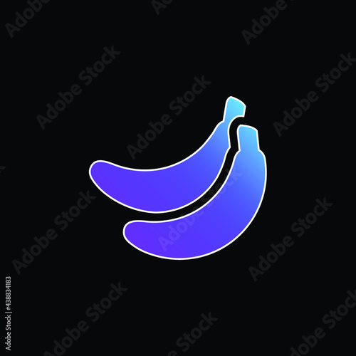 Bananas blue gradient vector icon
