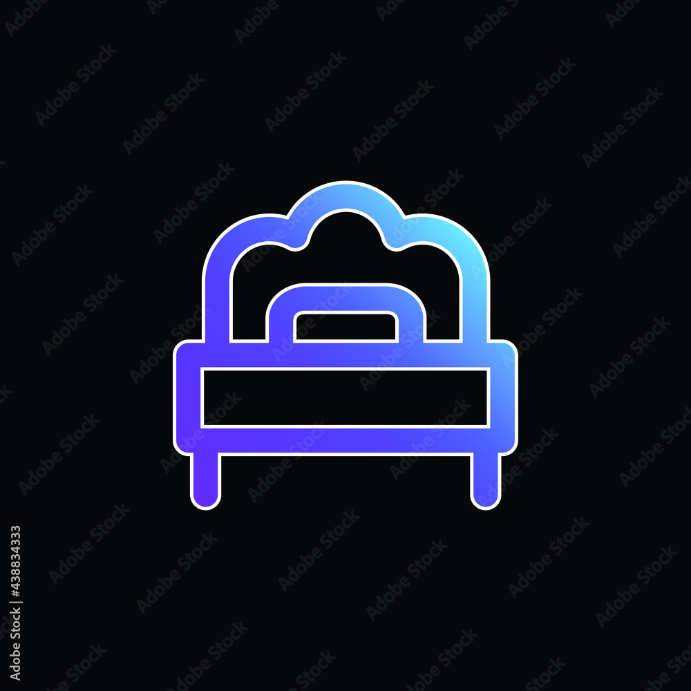 Bed blue gradient vector icon Bed blue gradient vector icon