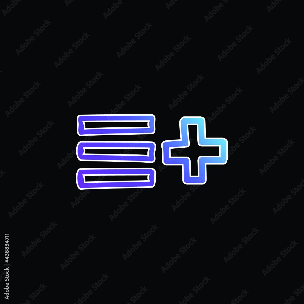 Fototapeta premium Add To List Hand Drawn Interface Symbol blue gradient vector icon