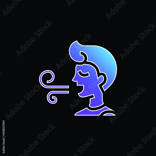 Bad Breath blue gradient vector icon