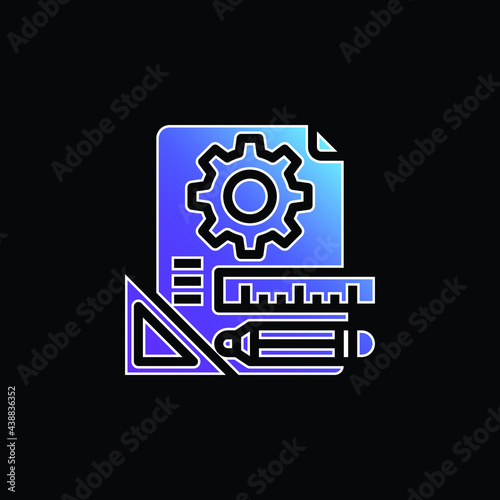 Blueprint blue gradient vector icon