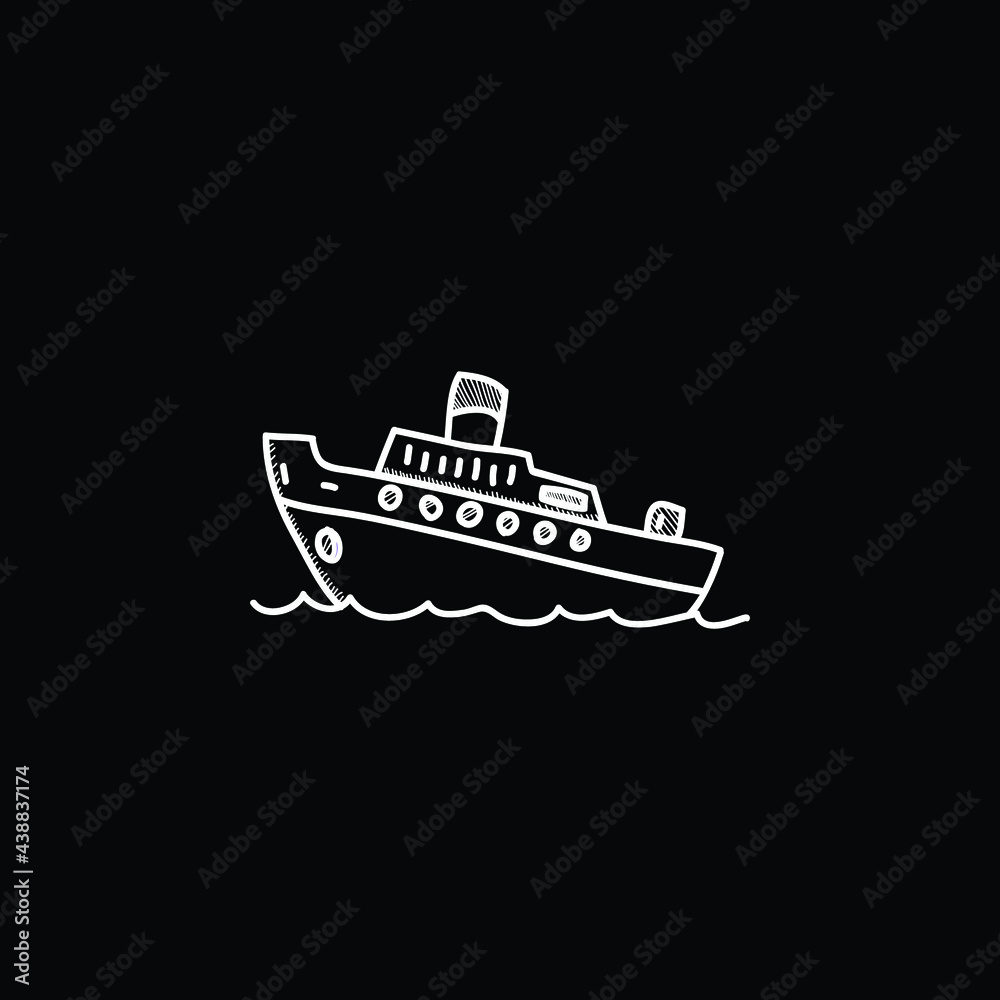 Obraz premium Boat blue gradient vector icon