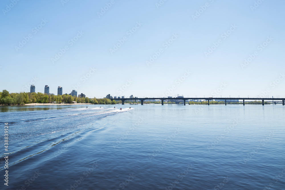 Dnieper river in Kiev city, Ukraine.