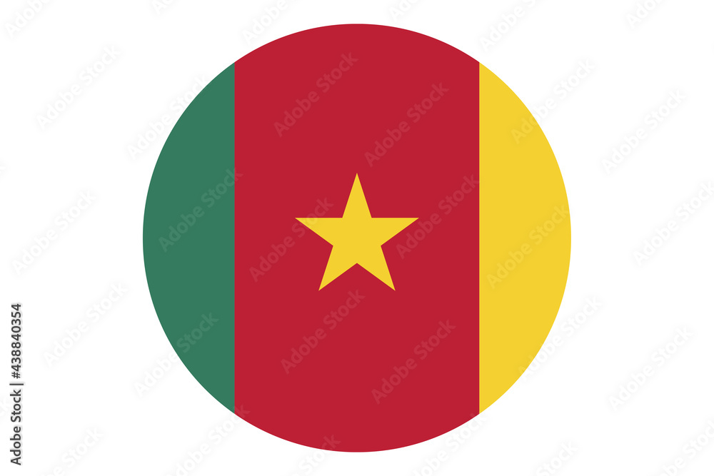 Circle flag vector of Cameroon on white background. Circle flag vector of Cameroon on white background.