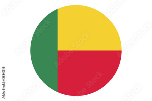Circle flag vector of Benin on white background.