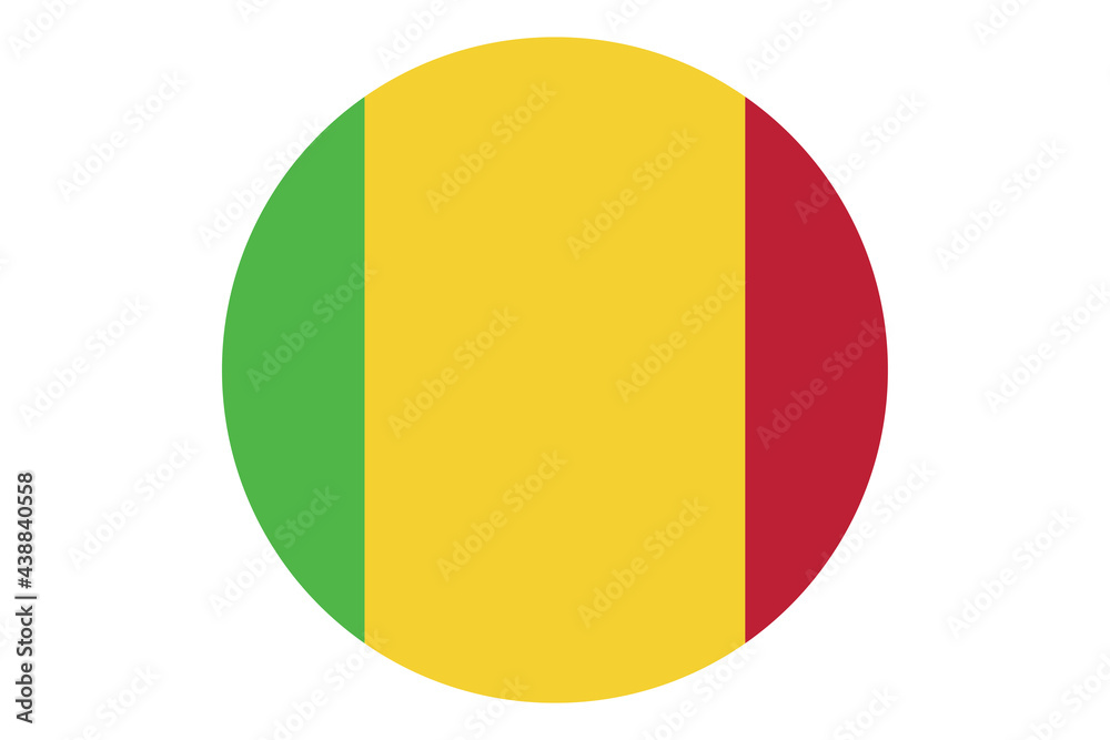 Fototapeta premium Circle flag vector of Mali on white background.