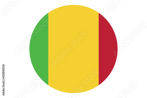 Circle flag vector of Mali on white background.