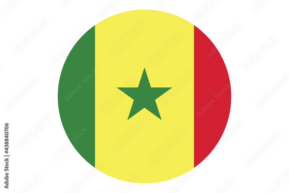Circle flag vector of Senegal on white background. Circle flag vector of Senegal on white background.