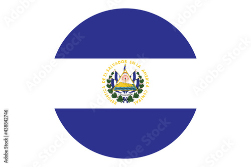 Circle flag vector of El Salvador on white background.