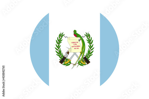 Circle flag vector of Guatemala on white background. photo