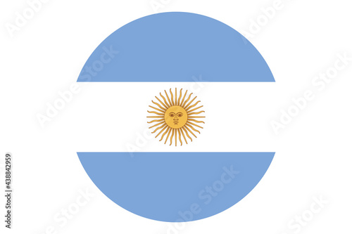 Circle flag vector of Argentina on white background.