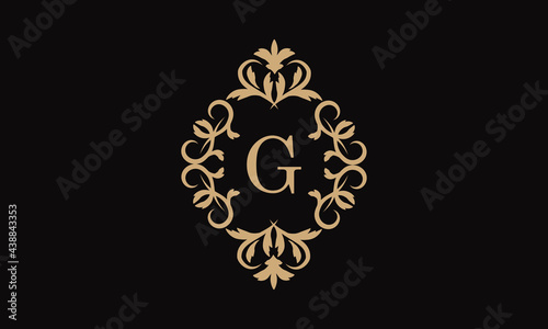 Elegant logo for business. Exquisite company brand icon, boutique. Monogram with the letter G.