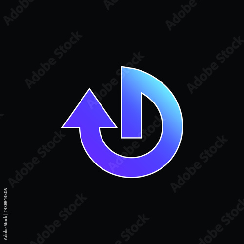 Arrow Circular Shape blue gradient vector icon