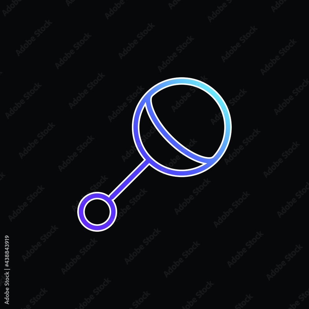 Baby Rattle blue gradient vector icon Baby Rattle blue gradient vector icon