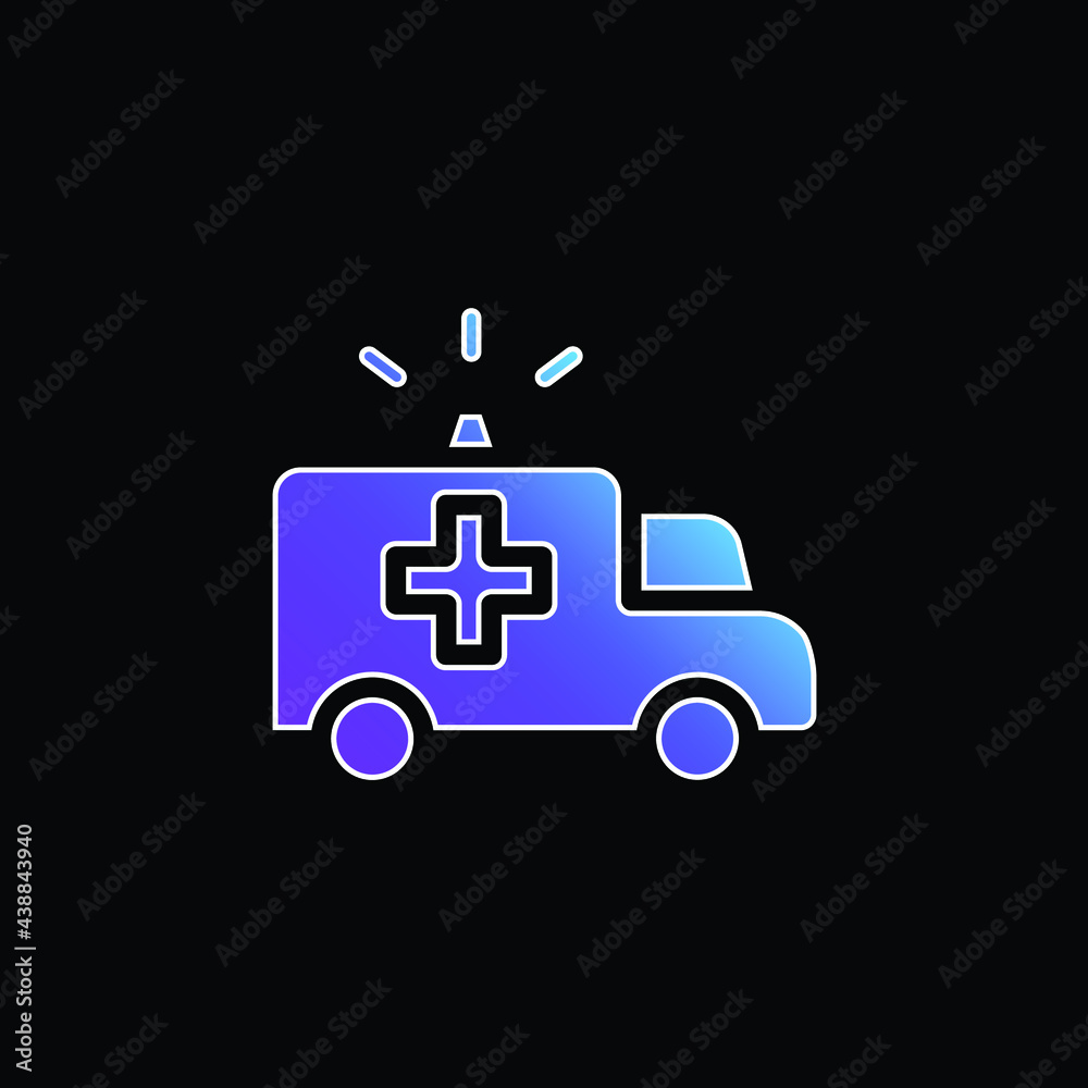Ambulance blue gradient vector icon Ambulance blue gradient vector icon
