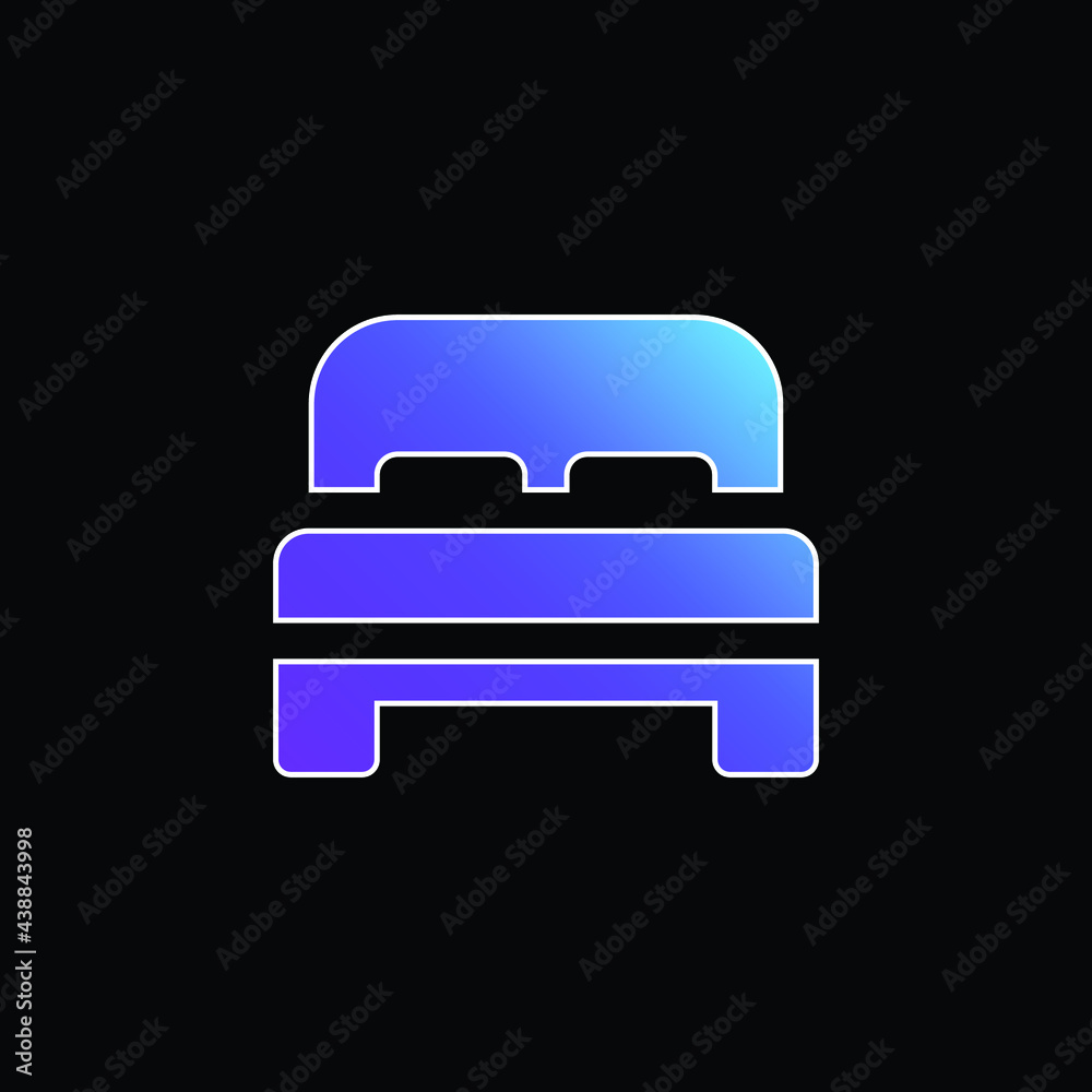 Bed blue gradient vector icon Bed blue gradient vector icon