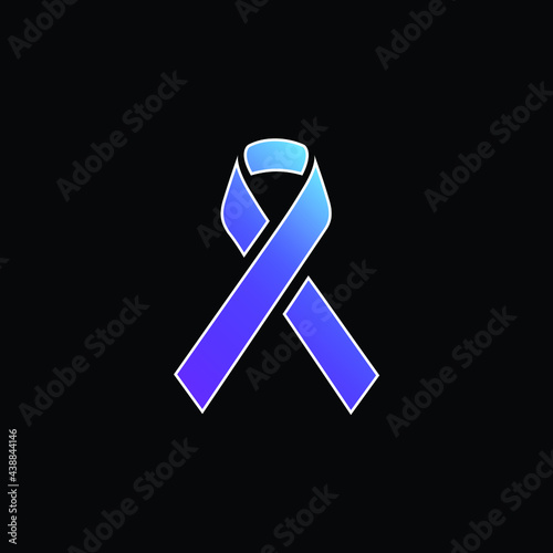 Awareness Ribbon blue gradient vector icon