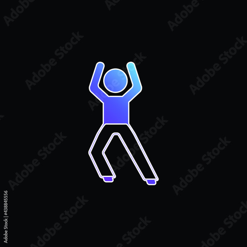 Boy Standing Up Stretching Leg blue gradient vector icon