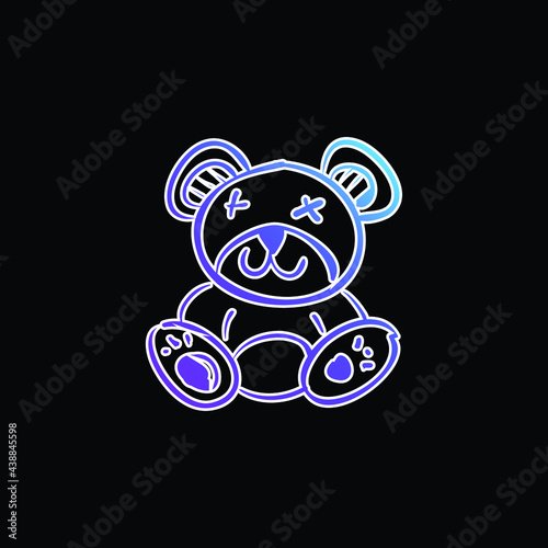 Bear Toy blue gradient vector icon