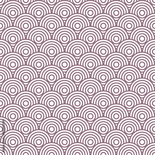 Vector art deco seamless pattern. Minimalistic geometric design with circles. Traditional japanese ornament.