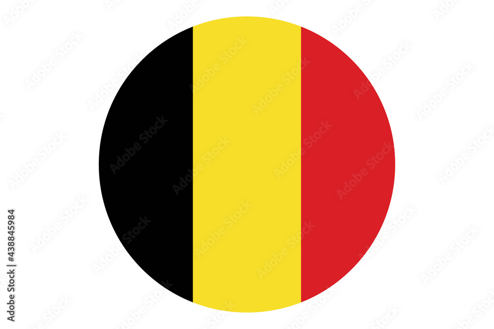 Fototapeta premium Circle flag vector of Belgium on white background.