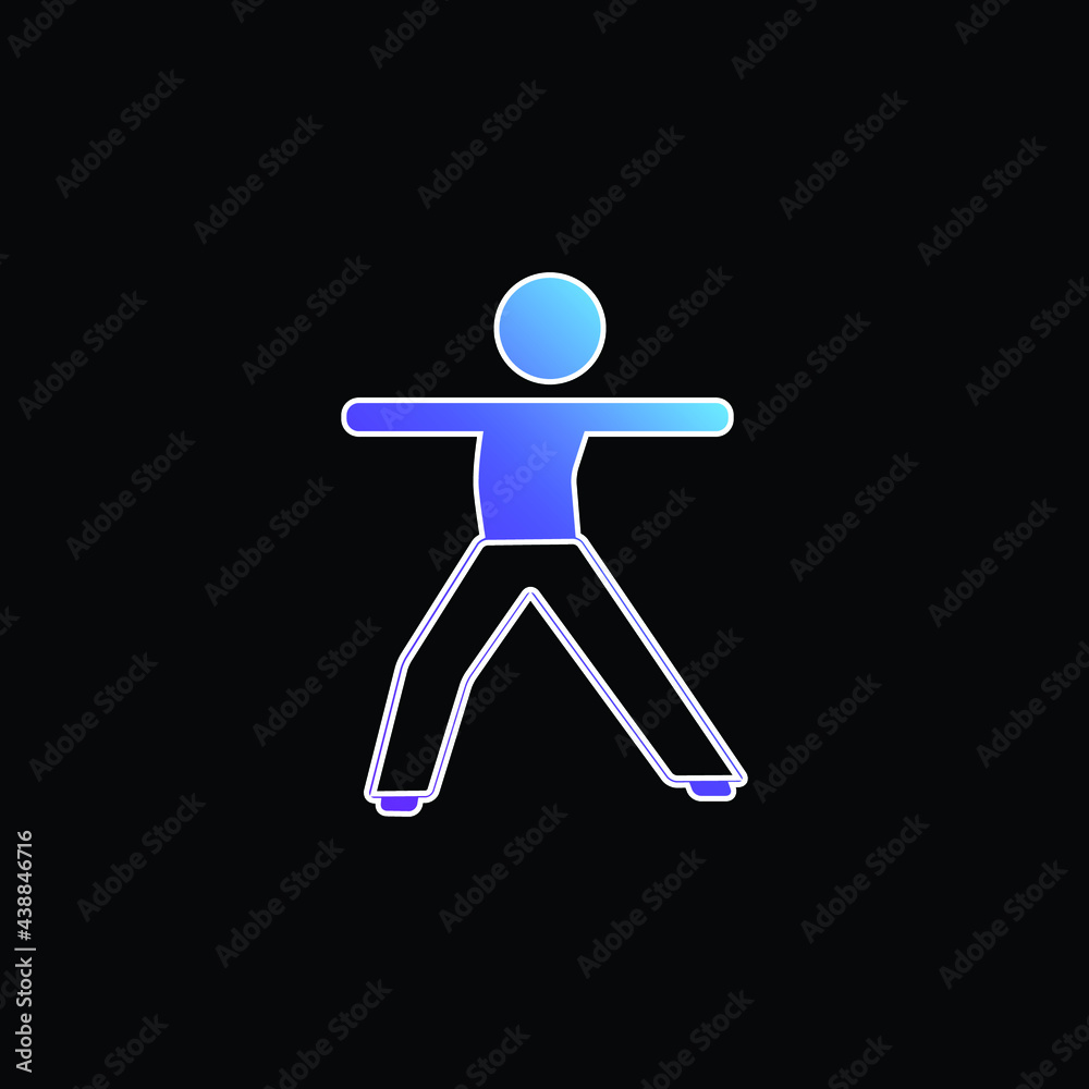 Boy Stretching Body blue gradient vector icon Boy Stretching Body blue gradient vector icon