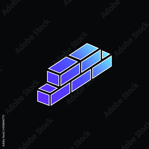 Bricks blue gradient vector icon