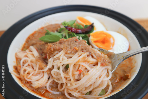 noodles ,Thai noodles with boiled egg and vegetable